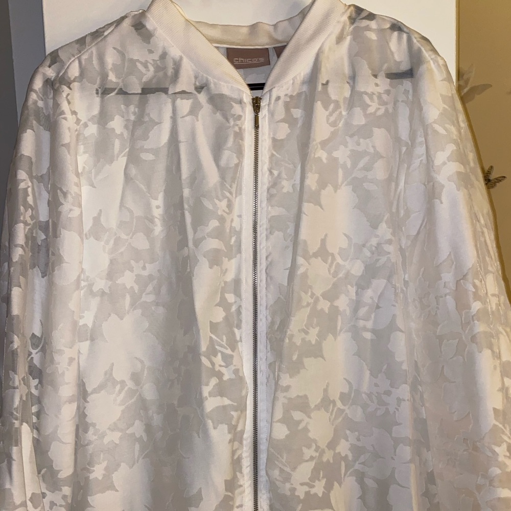 Chico’s White Translucent Jacket - image 1